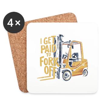 Je suis payé pour le forking ! - Dessous de verre (lot de 4) - blanc - Devant