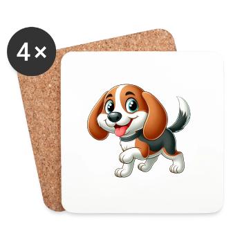 Beagle 8 - Untersetzer (4er-Set) - Weiß - Vorne