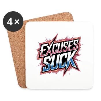 Excuses Suck 13 - Untersetzer (4er-Set) - Weiß - Vorne