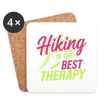 Hiking Is The Best Therapy 12 - Untersetzer (4er-Set) - Weiß - Vorne