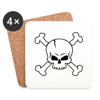 CROSSED SKULL - 2C (W) - Coasters (set of 4) - white - Front