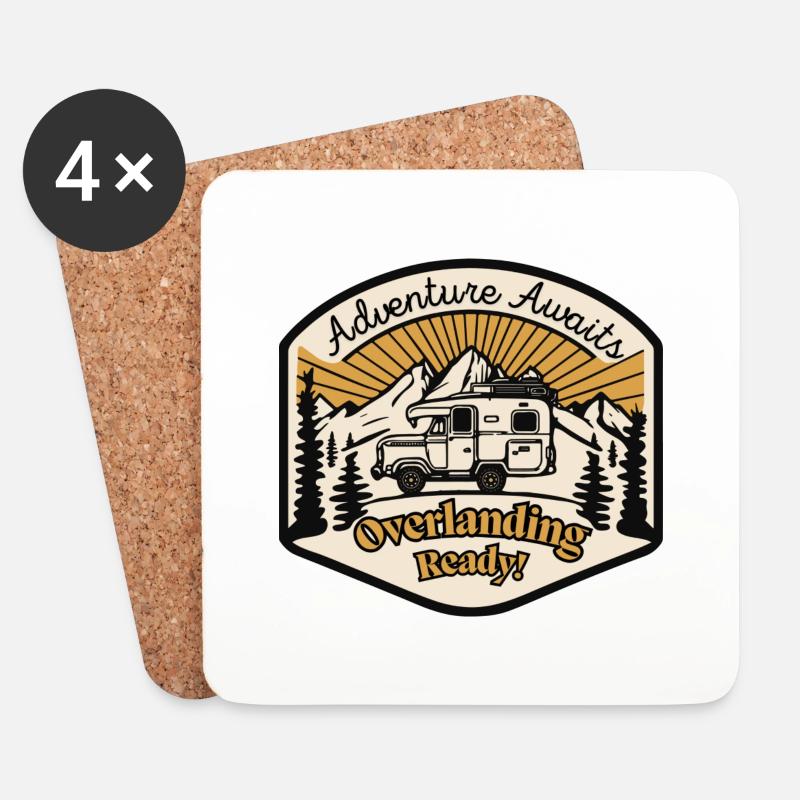 Bereit für Overlanding? - Untersetzer (4er-Set) - Weiß