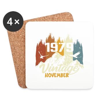 46e anniversaire - Légendaire depuis novembre 1979 - Dessous de verre (lot de 4) - blanc - Devant