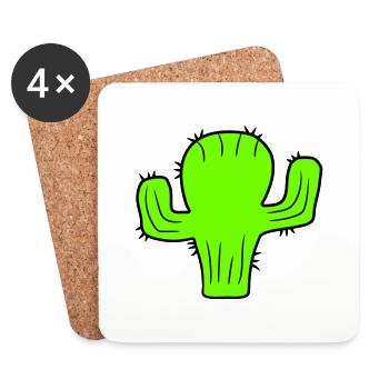 Cactus Plante Épineux Épineux Déserts Cactus - Dessous de verre (lot de 4) - blanc - Devant