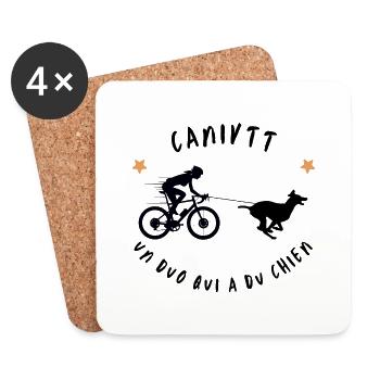 Canivtt femme Bikejoring Canibike Canivélo - Dessous de verre (lot de 4) - blanc - Devant