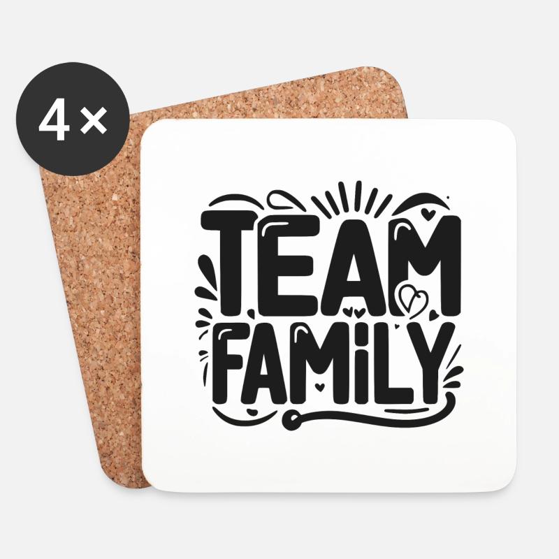 Team-Familie - Untersetzer (4er-Set) - Weiß