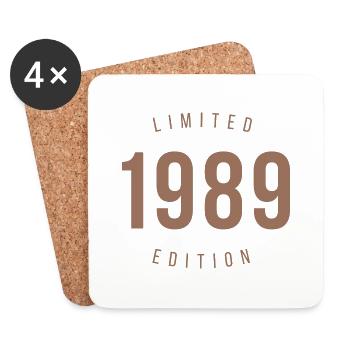 1989 Limited Edition Retro Style Birthday Gift - Coasters (set of 4) - white - Front