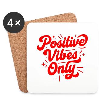 Nur positive Vibes - Untersetzer (4er-Set) - Weiß - Vorne