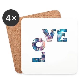 LOVE - Dessous de verre (lot de 4) - blanc - Devant