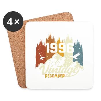 Cadeau d’anniversaire né en décembre 1996 - Dessous de verre (lot de 4) - blanc - Devant