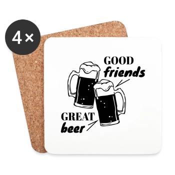 Good Friends, Great Beer - Coasters (set of 4) - white - Front