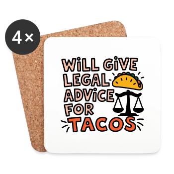 Les avocats drôles adorent les tacos - Dessous de verre (lot de 4) - blanc - Devant
