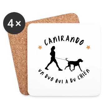Canirando un duo qui a du chien sports canins - Dessous de verre (lot de 4) - blanc - Devant