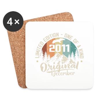 Birthday December 2011 - Gift December 2011 - Coasters (set of 4) - white - Front