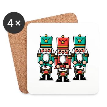 Christmas Nutcrackers - Coasters (set of 4) - white - Front