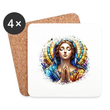 Holly Mary Maria Madonna Mariana Virgin Mary Holy - Coasters (set of 4) - white - Front