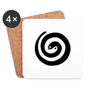 Yin-Yang Schlangen - Untersetzer (4er-Set) - Weiß - Vorne