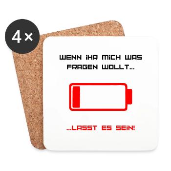 Keine Fragen - Untersetzer (4er-Set) - Weiß - Vorne