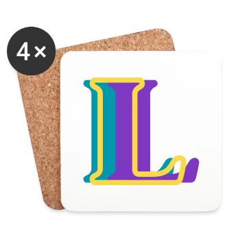 Multicolored letter l - Coasters (set of 4) - white - Front