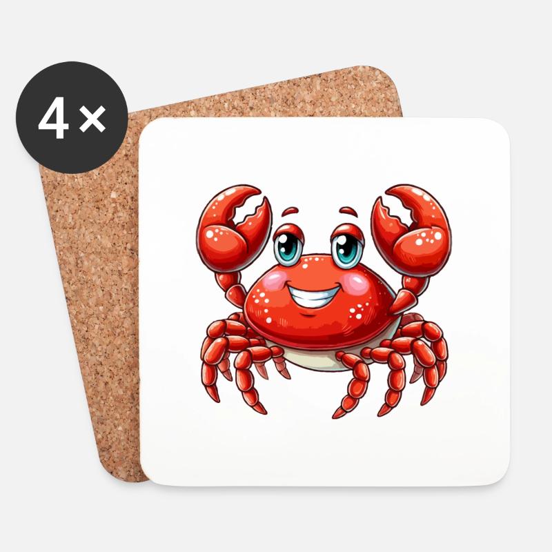 Rotes Meer Krabbe - Untersetzer (4er-Set) - Weiß