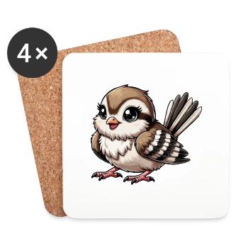 Sparrow - Coasters (set of 4) - white - Front