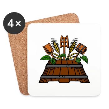 Logo de l’infuseur - Dessous de verre (lot de 4) - blanc - Devant