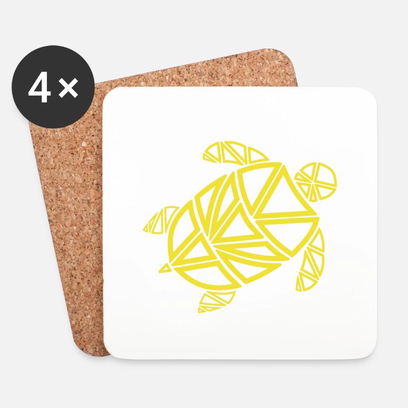 Schildkröte - Untersetzer (4er-Set) - Weiß