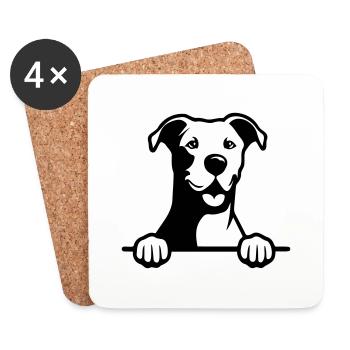 Dogo Argentino - Untersetzer (4er-Set) - Weiß - Vorne