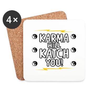 Karma Will Catch You Funny Sarcasm Positivity - Coasters (set of 4) - white - Front