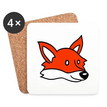 Fox Red Fox Wild Animal Clever Forest Inhabitants - Coasters (set of 4) - white - Front