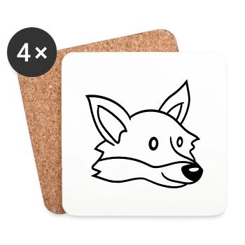 Fox Red Fox Wild Animal Clever Forest Inhabitants - Coasters (set of 4) - white - Front