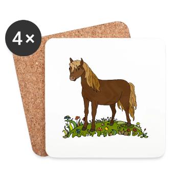 Pferd - Untersetzer (4er-Set) - Weiß - Vorne