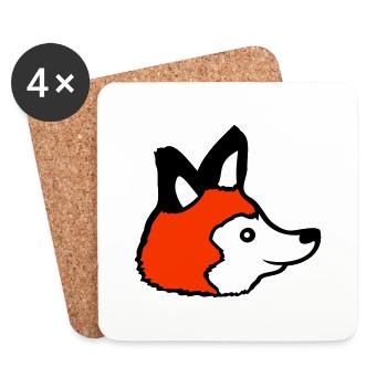 Fox Red Fox Wild Animal Clever Forest Inhabitants - Coasters (set of 4) - white - Front
