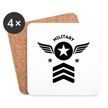 Military - Coasters (set of 4) - white - Front