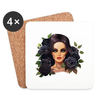 Midnight Bloom - Coasters (set of 4) - white - Front