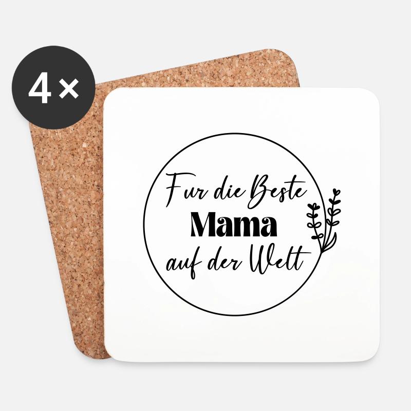 Für die beste Mama auf der Welt - Untersetzer (4er-Set) - Weiß