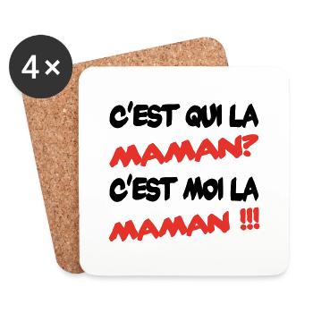 C'est qui la maman ? - Dessous de verre (lot de 4) - blanc - Devant