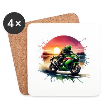 Motorrad,motorcycle,dirkbike motocross - Untersetzer (4er-Set) - Weiß - Vorne