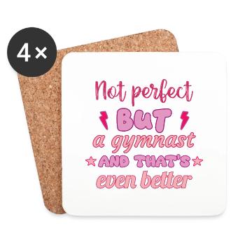 Not perfect, but a gymnast, gymnast - Coasters (set of 4) - white - Front