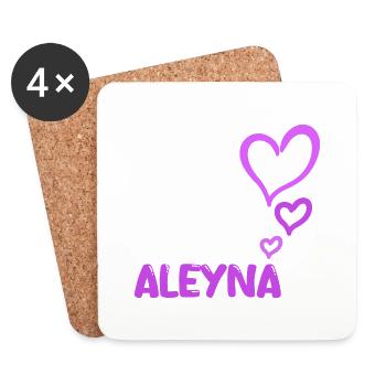Vorname Aleyna - Untersetzer (4er-Set) - Weiß - Vorne