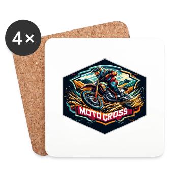 Motocross Logo - Coasters (set of 4) - white - Front