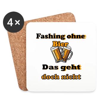 Fashing ohne Bier - Untersetzer (4er-Set) - Weiß - Vorne