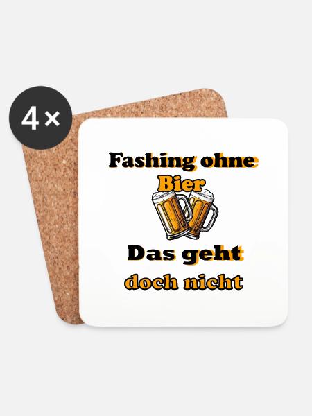 Fashing ohne Bier - Untersetzer (4er-Set) - Weiß