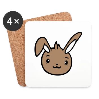 Lapin Lapin Semble mignon Heureux Friendly - Dessous de verre (lot de 4) - blanc - Devant