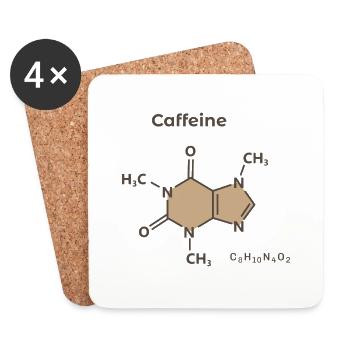 Formule à la caféine élégante - Dessous de verre (lot de 4) - blanc - Devant