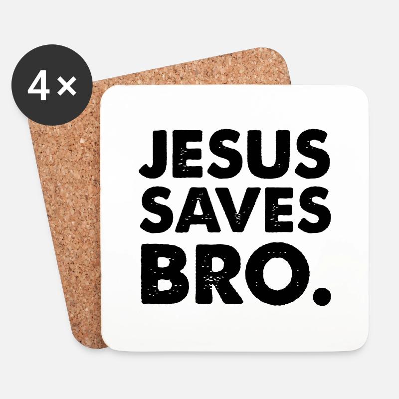 jesus saves bro - Untersetzer (4er-Set) - Weiß
