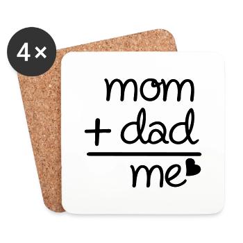 maman papa moi - Dessous de verre (lot de 4) - blanc - Devant