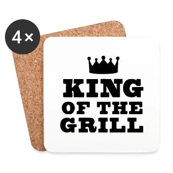 König des Grills - Untersetzer (4er-Set) - Weiß - Vorne