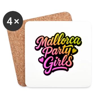 Mallorca Party Girls Bunt - Untersetzer (4er-Set) - Weiß - Vorne