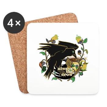 Always the Crow Design One - Coasters (set of 4) - white - Front